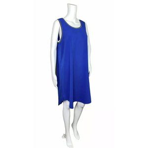 ABS Allen Schwartz Blue Sleeveless Jersey  T-Shirt Dress Size Large